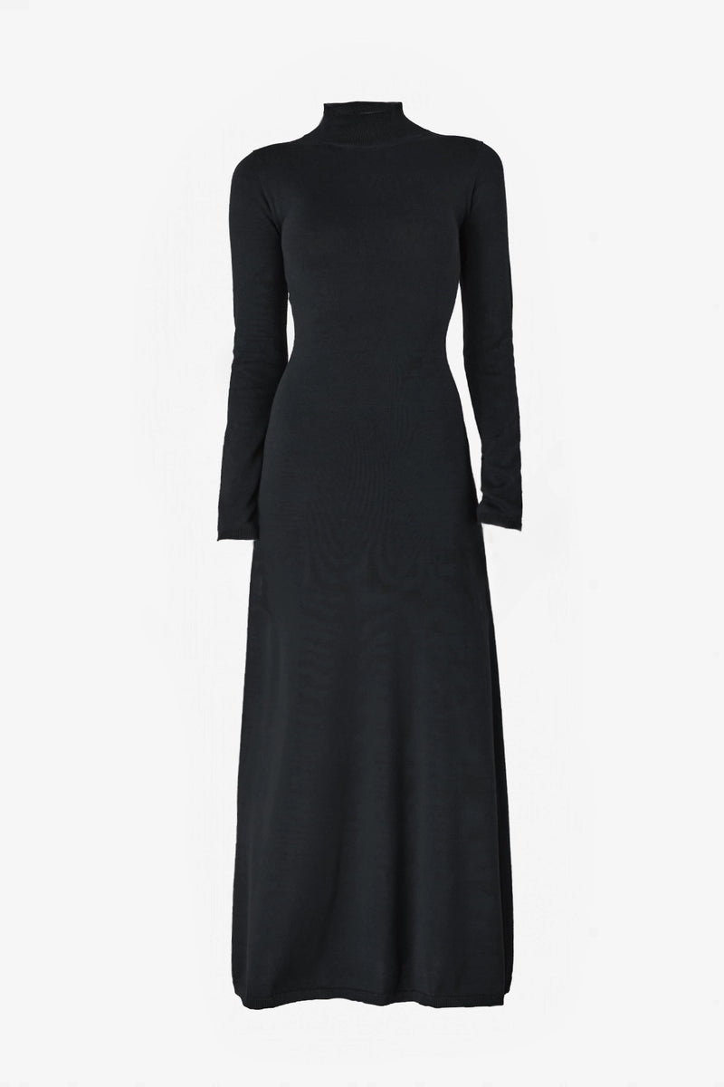 MAXI KNIT DRESS - BLACK