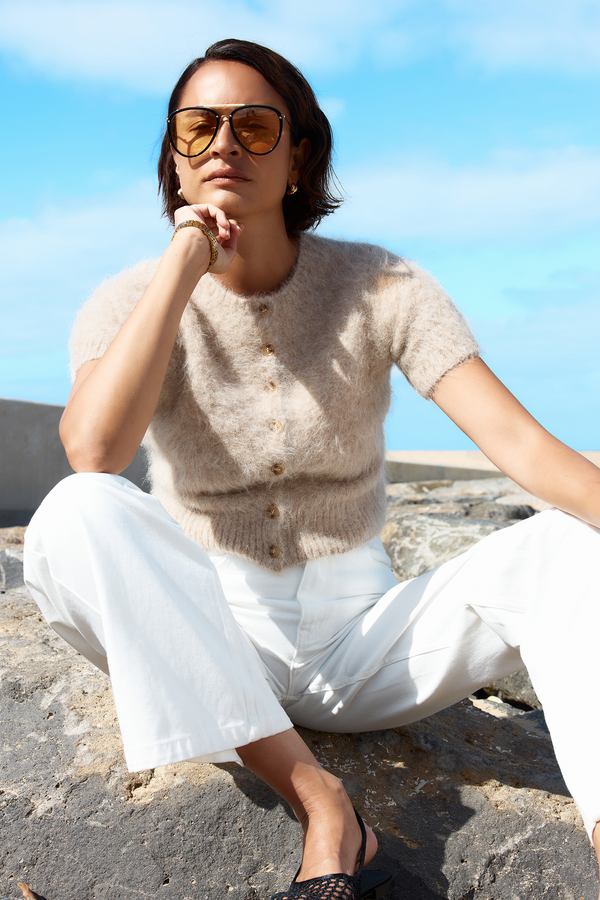 ELLY CROPPED CARDIGAN OAT