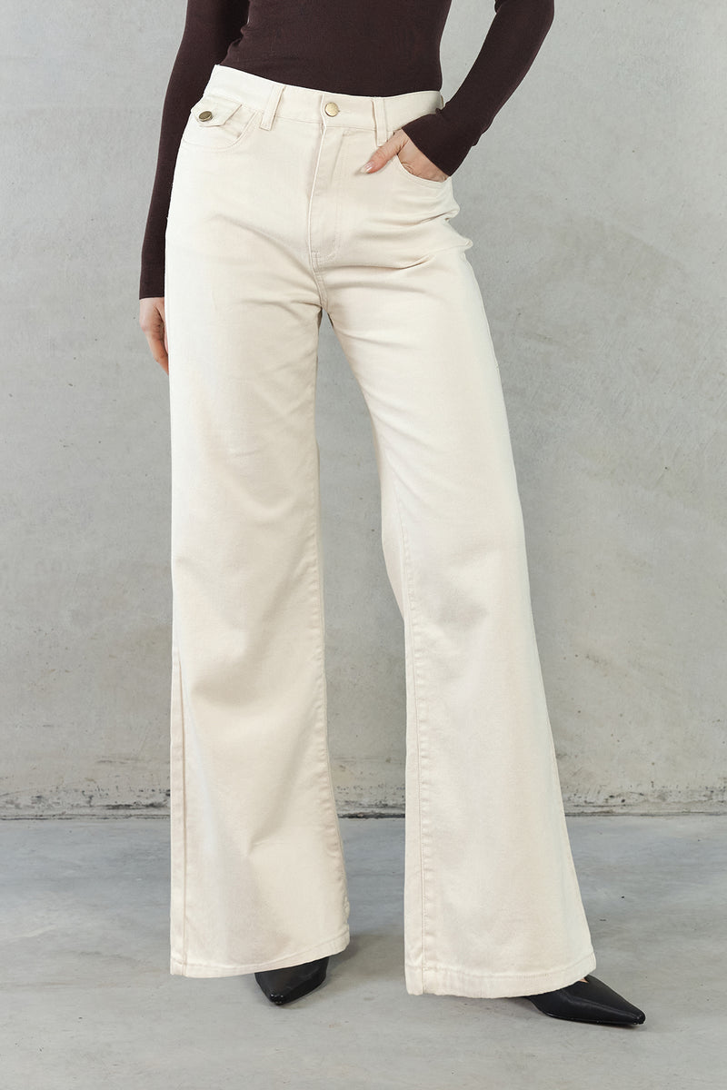 JOSEFINA DENIM PANT - CREAM