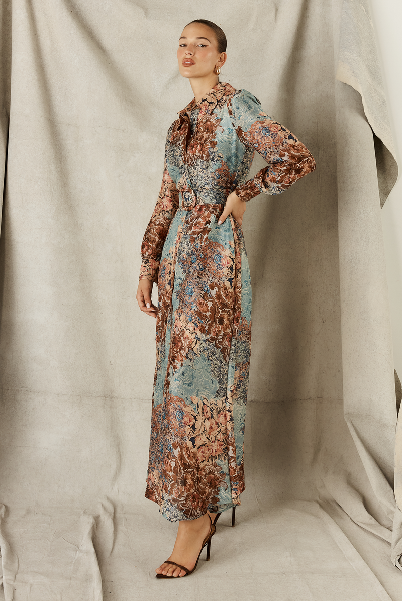 AUTUMN BOTANICA MAXI SHIRT DRESS