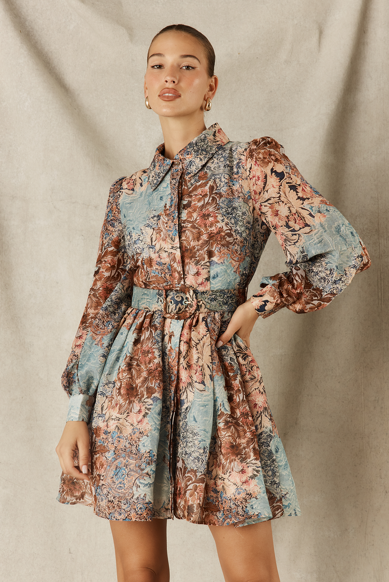 AUTUMN BOTANICA MINI SHIRT DRESS