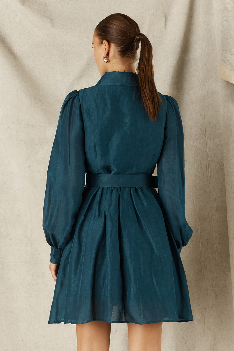 BLUE MINI SHIRT DRESS - SAILOR BLUE