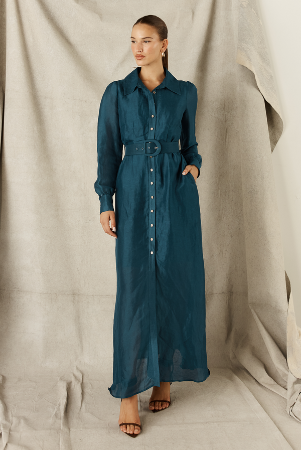 BLUE MAXI SHIRT DRESS - SAILOR BLUE