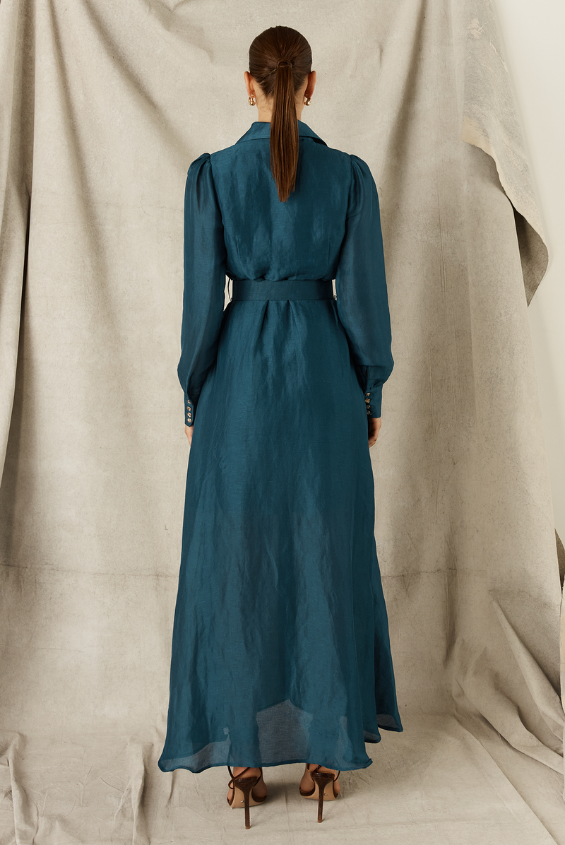 BLUE MAXI SHIRT DRESS - SAILOR BLUE