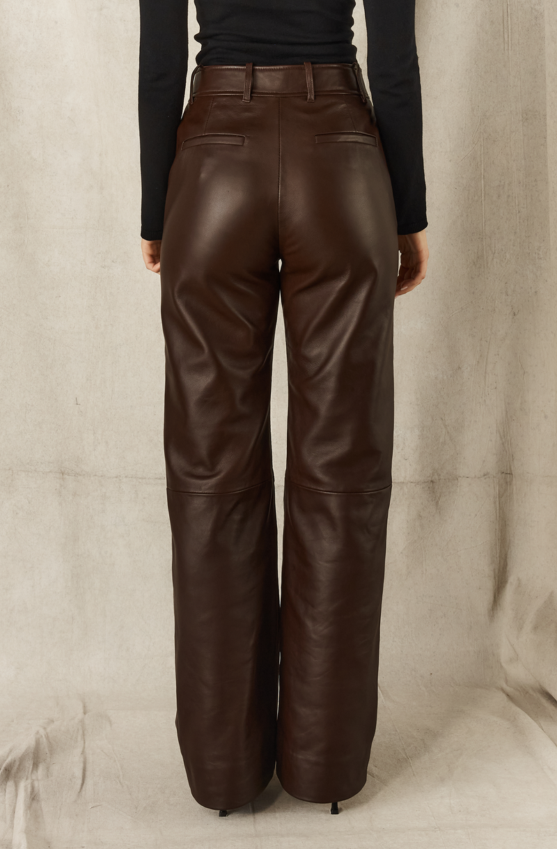 LEATHER PANT - CHOCOLATE PRE-ORDER AVAILABLE (DELIVERING MID MAY)