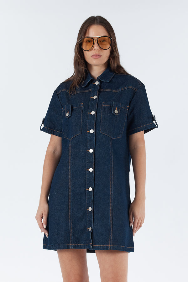 SARAH BOXEY DENIM DRESS
