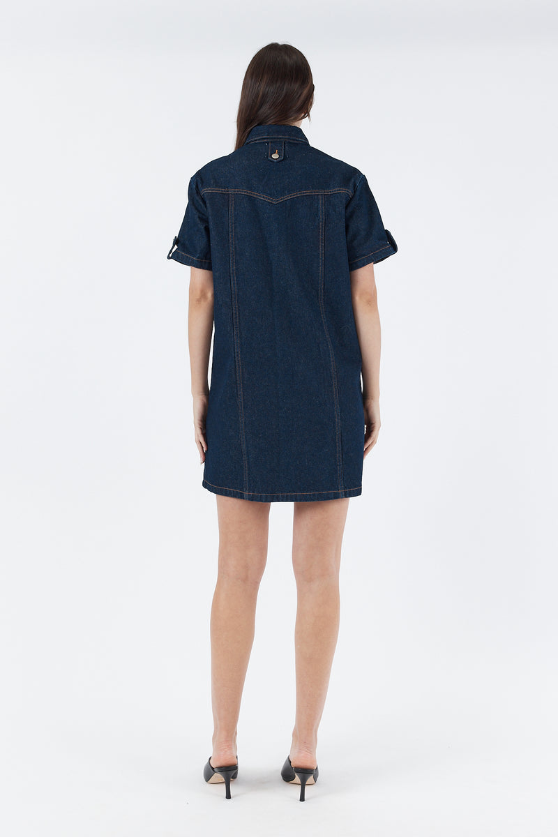 SARAH BOXEY DENIM DRESS