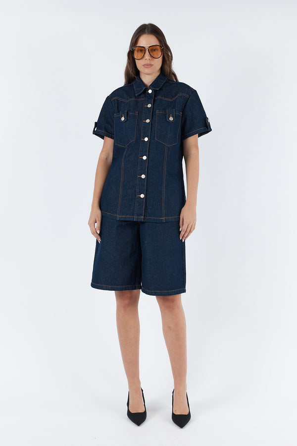 DANA BOXEY DENIM SHIRT INDIGO RINSE PRE ORDER