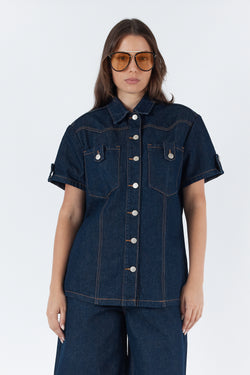 DANA BOXEY DENIM SHIRT INDIGO RINSE PRE ORDER
