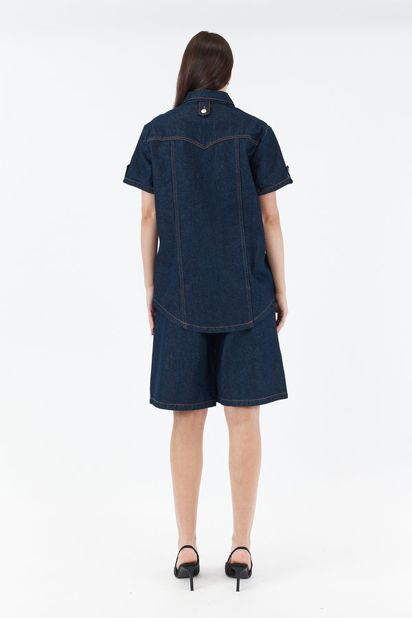 JENNA BERMUDA DENIM SHORT INDIGO RINSE