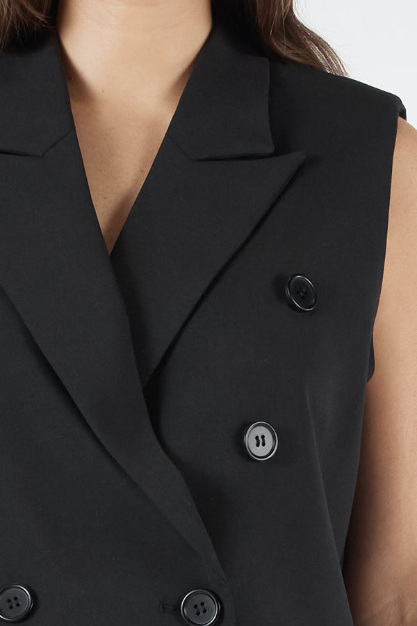 ROSA TAILORED VEST BLACK