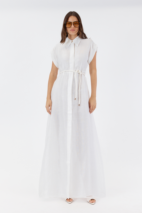 LEANNE MAXI SHIRT DRESS WHITE - PRE ORDER AVAILABLE