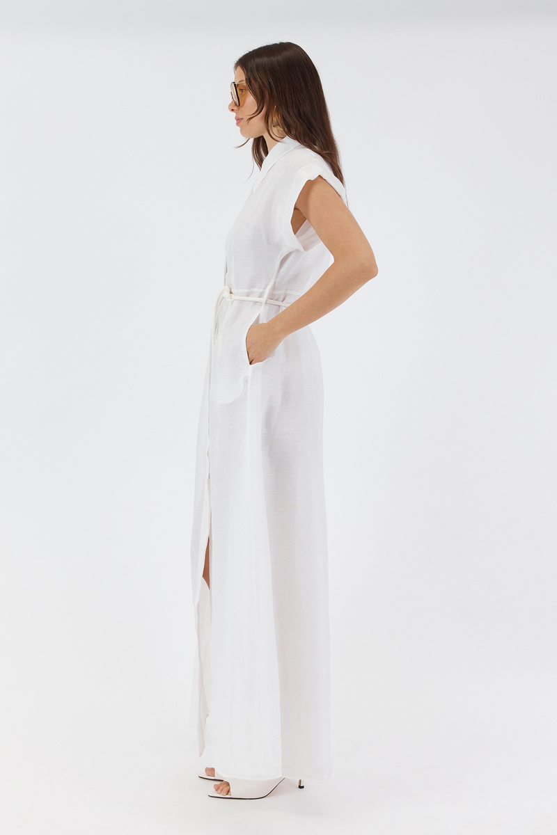 LEANNE MAXI SHIRT DRESS WHITE - PRE ORDER AVAILABLE