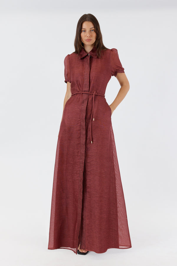 JANELLE MAXI SHIRT DRESS RICH CHOCOLATE - PRE ORDER AVAILABLE