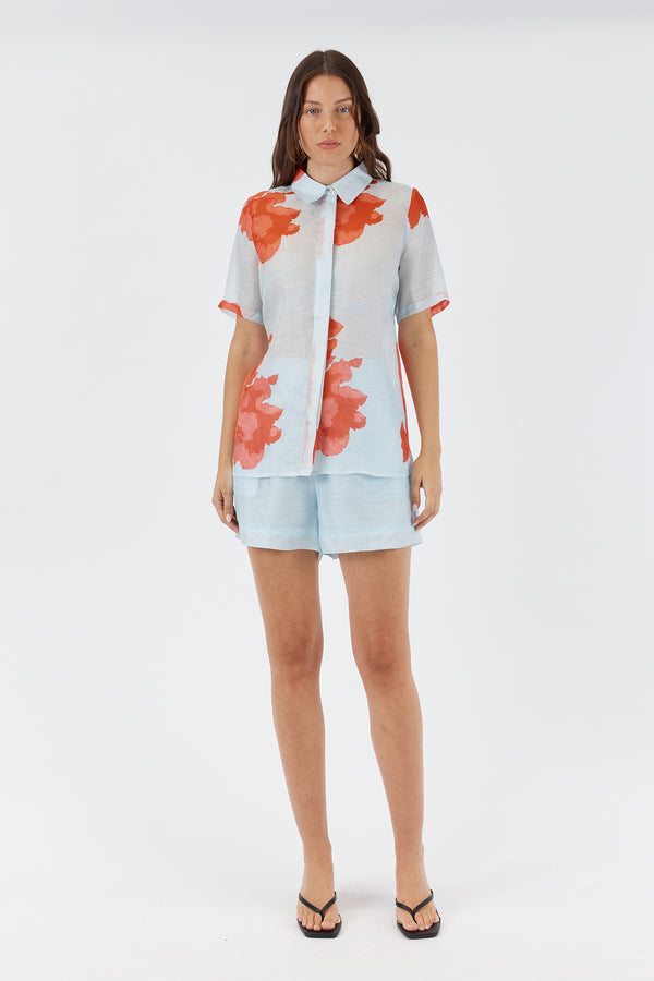 CHANTELLE BLOUSE - RED FLORAL PRINT