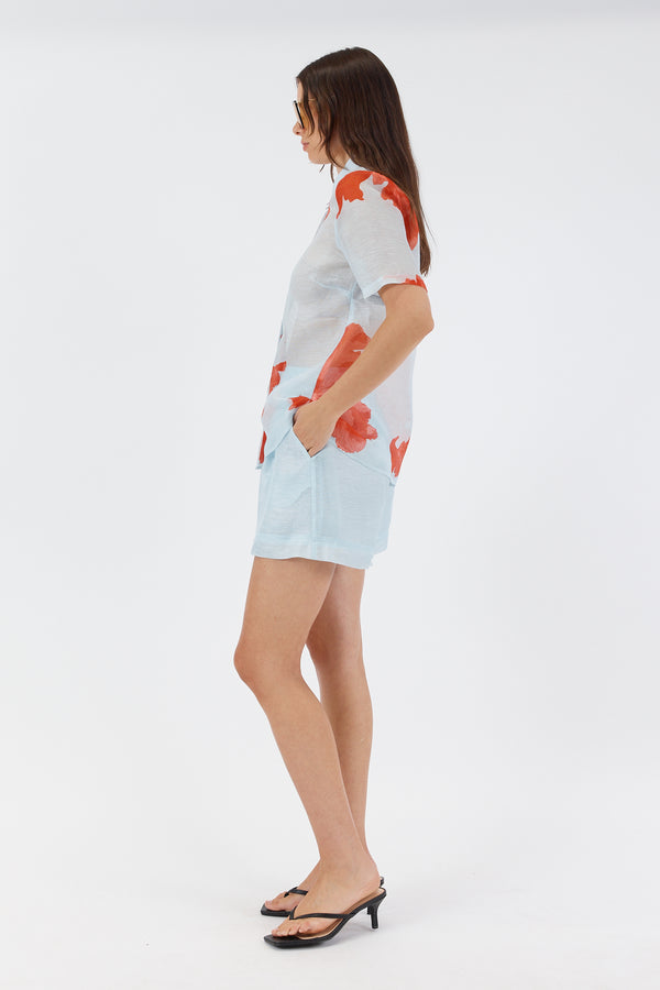 CHANTELLE BLOUSE - RED FLORAL PRINT