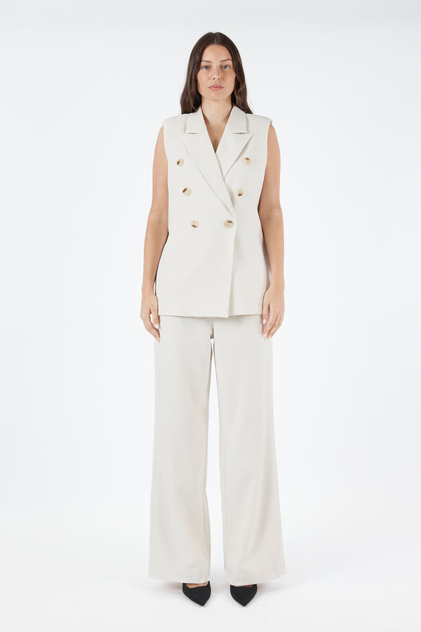 ROSA TAILORED VEST COCONUT MILK