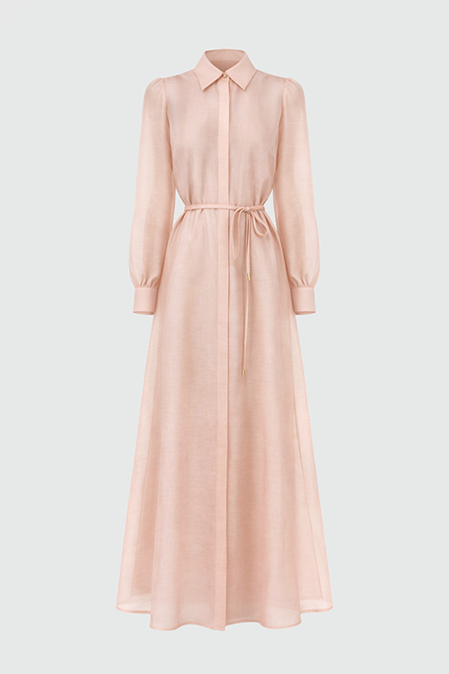 pink maxi shirt dress JULIE MAXI SHIRT DRESS