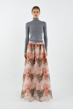 MELINDA MAXI SKIRT - PINK GREEN FLORAL – Sofia Irina