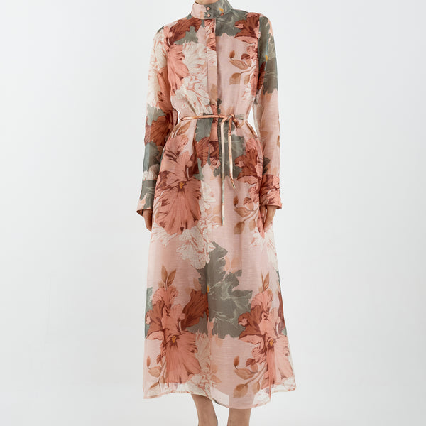 strapless open back dress Flora Satin Maxi Dress main image 1