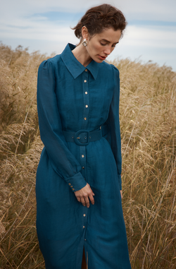 BLUE MAXI SHIRT DRESS - SAILOR BLUE